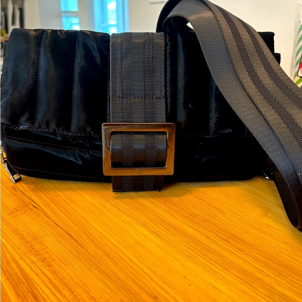 Black pearl crossbody black strap by Think Royln